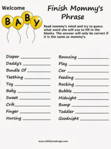 Printable Baby Shower Games