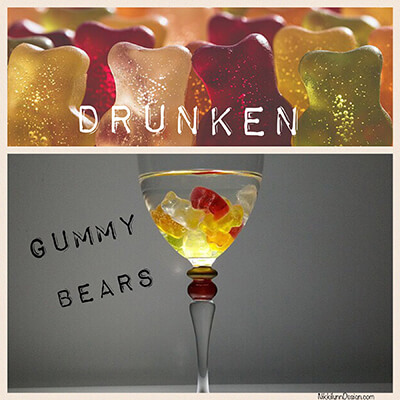 Drunken Gummy Bears - These little bite sized treats go over very well. Soaked in cherry flavored alcohol. The gummy bears swell and are a tasty treat.