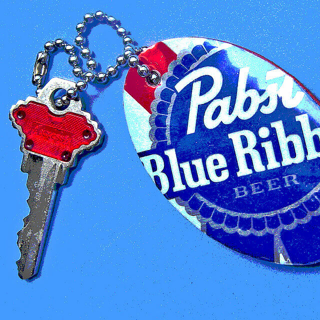 Pabst Blue Ribbon Key Chain