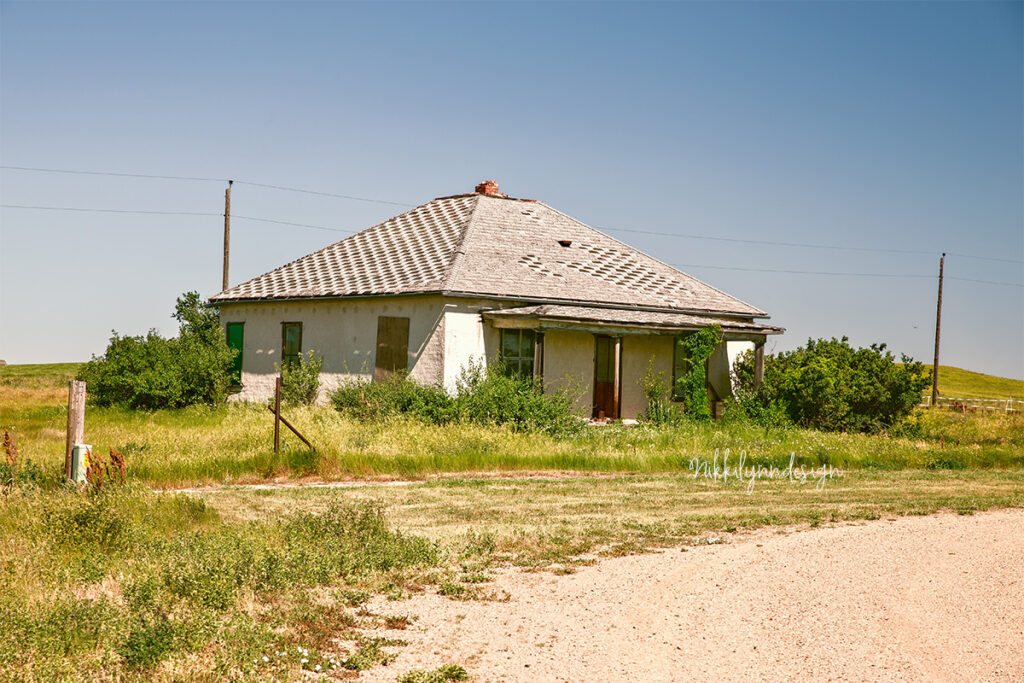 Abandoned prairie house in the ghost town of Cottonwood South Dakota