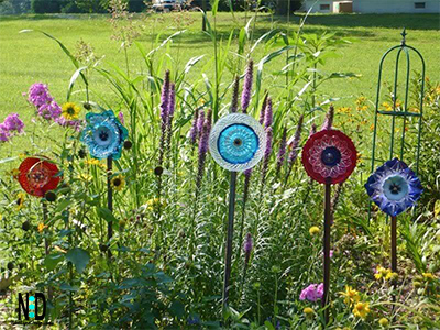 Recycling Glass Plate and Bowl Flower Garden Craft