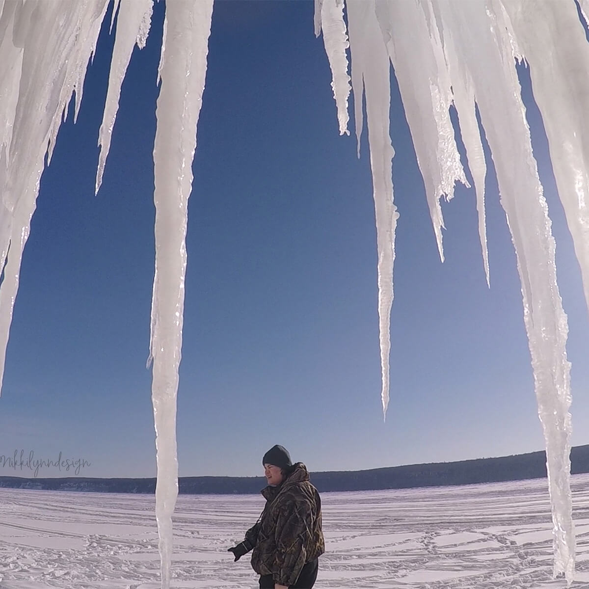 Grand Island ice caves near Munising Michigan on Lake Superior